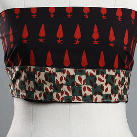 Shop Red Pipad Block Printed Cotton Blouse Piece