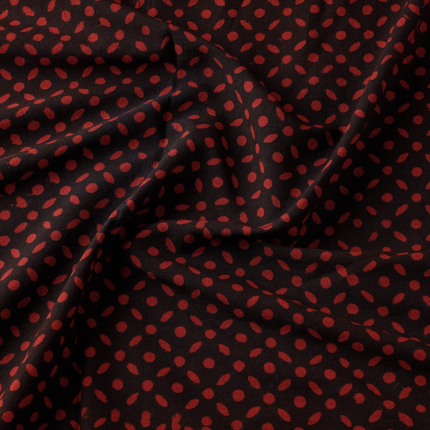 Black - pipad printed cotton fabric - handcrafted