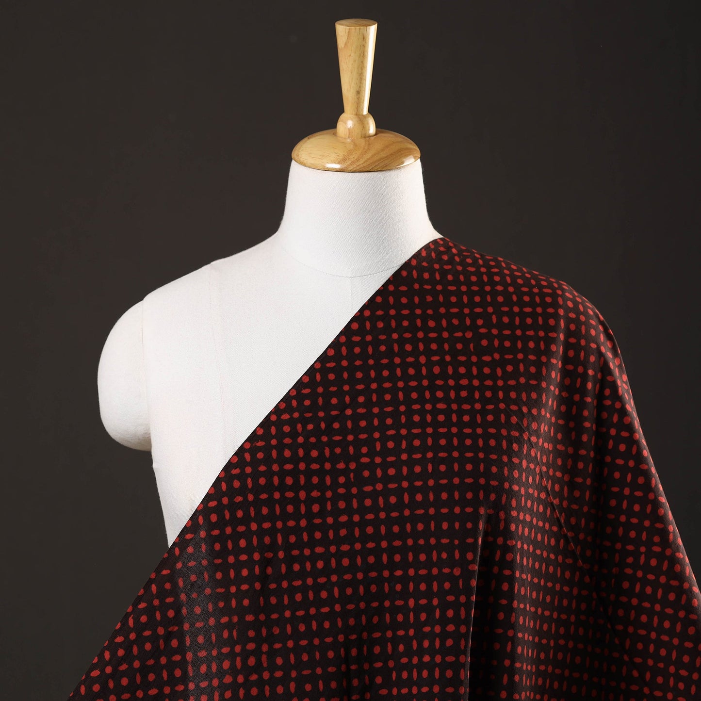 Black - pipad printed cotton fabric - handcrafted