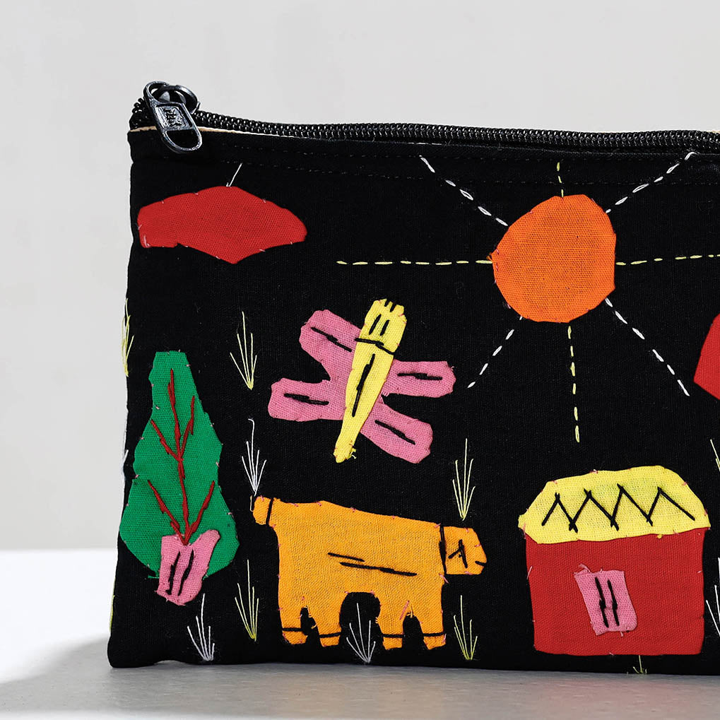  Pipli Applique Work Cotton Cosmetic Pouch 