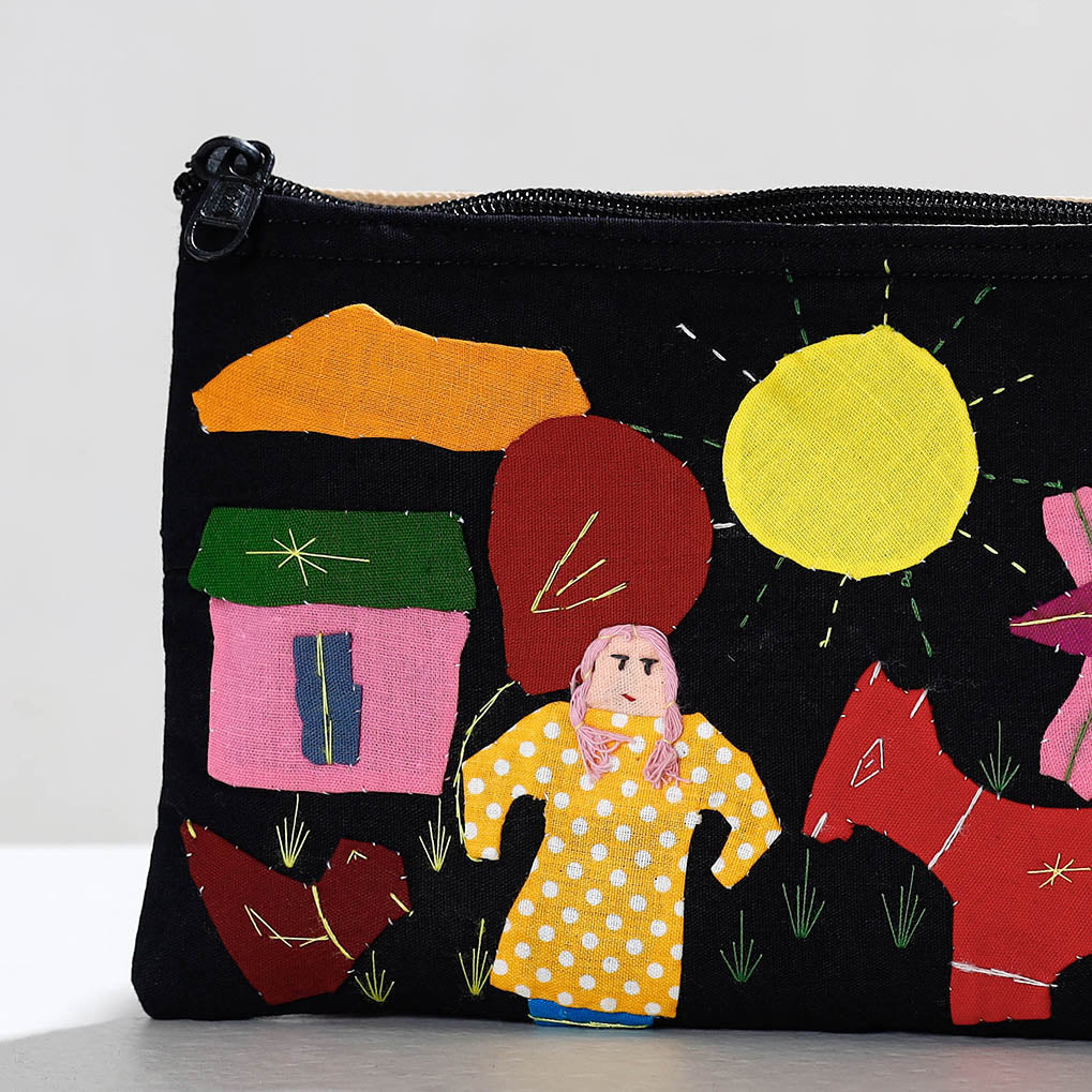  Pipli Applique Work Cotton Cosmetic Pouch 