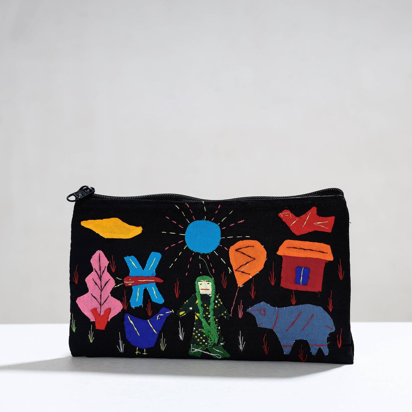  Pipli Applique Work Cotton Cosmetic Pouch 