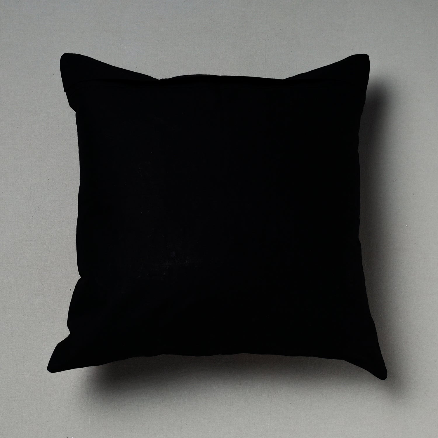 Black Pipli Applique Work Cotton Cushion Cover (16 x 16 in) Assorted