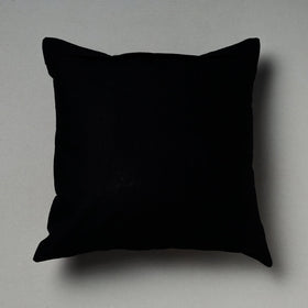 Black Pipli Applique Work Cotton Cushion Cover (16 x 16 in) Assorted