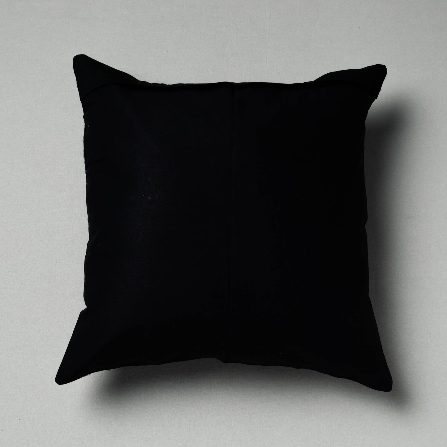 Black Pipli Applique Work Cotton Cushion Cover 