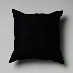 Black Pipli Applique Work Cotton Cushion Cover 