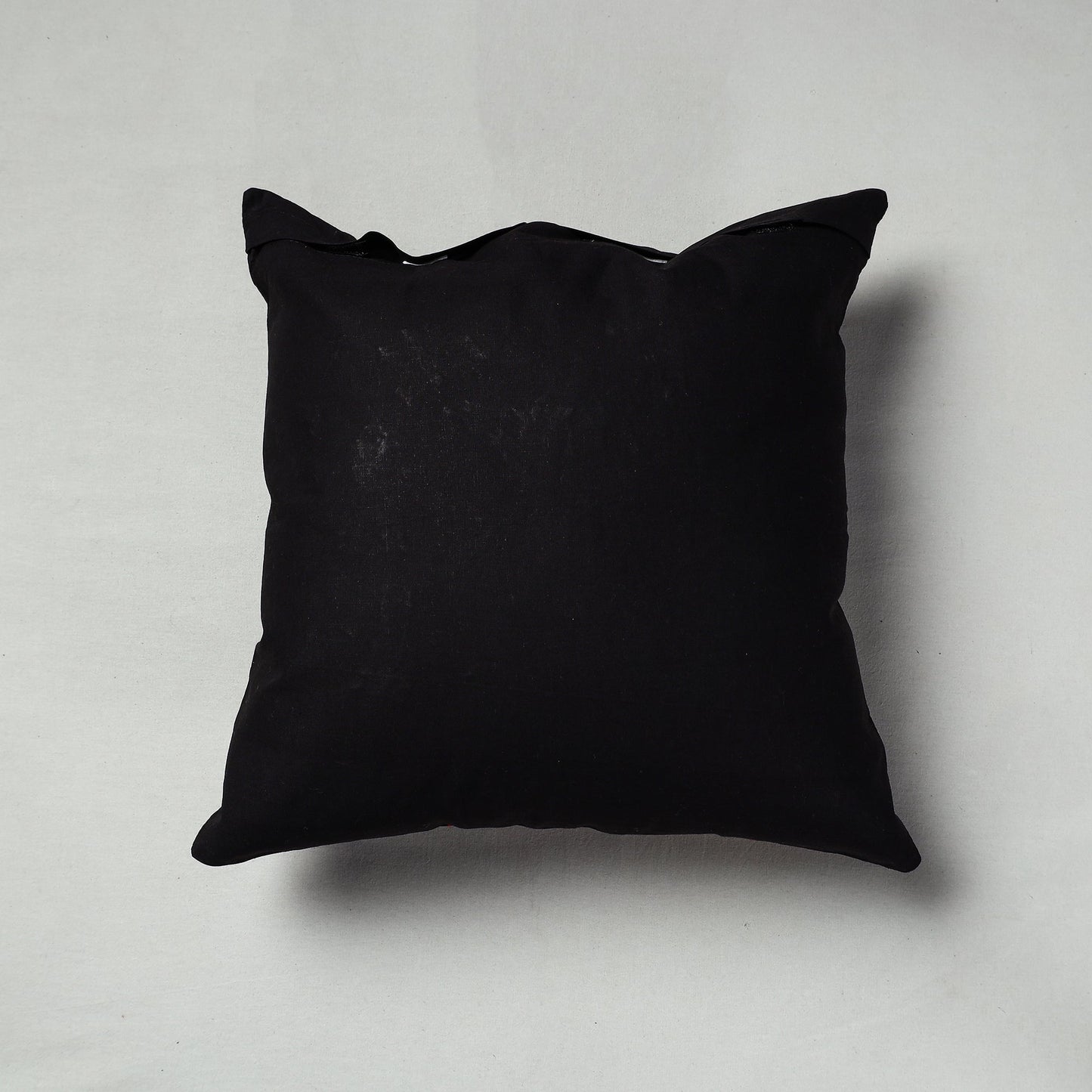 Black  Pipli Applique Work Cotton Cushion Cover