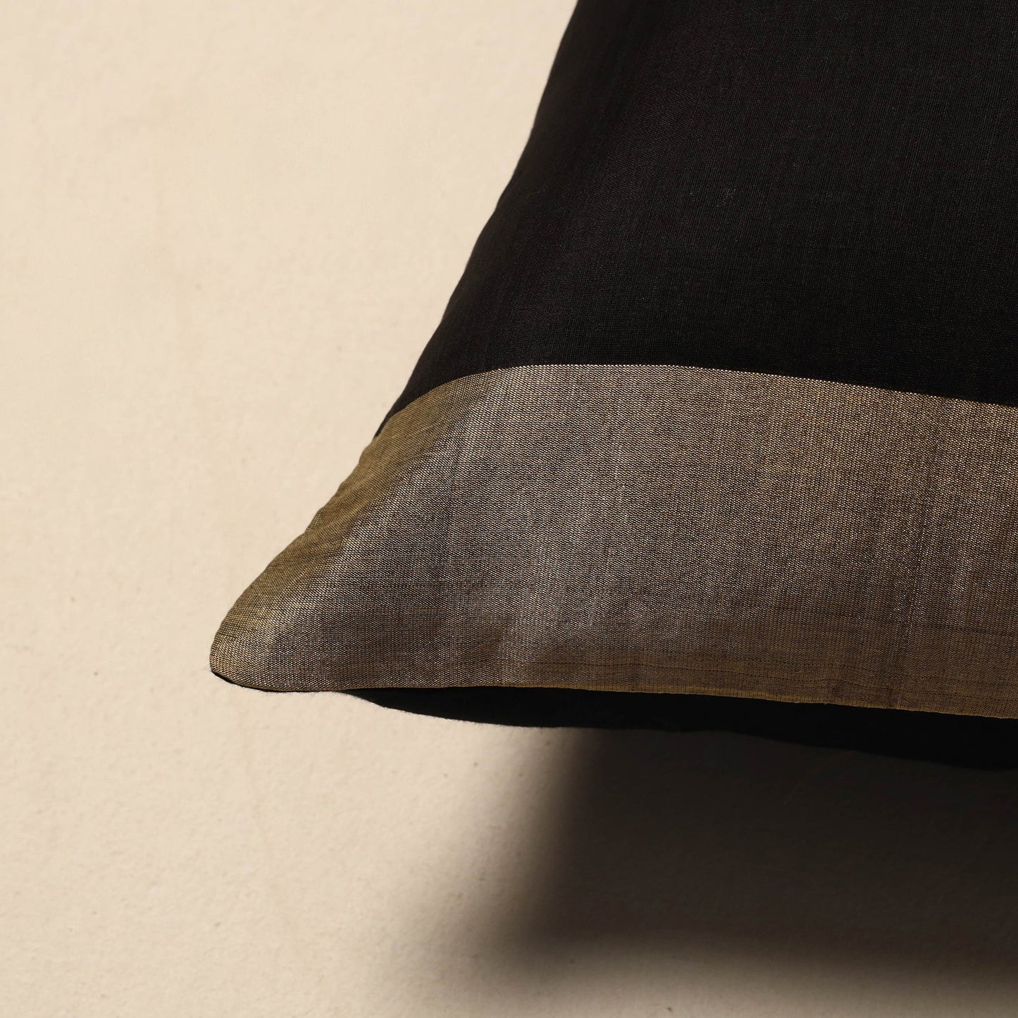 Plain chanderi silk cushion cover 66 - handcrafted