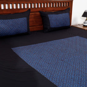 Buy Plain Cotton Double Bed Cover Set with Bagh Patchwork Online l iTokri.com