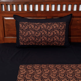 Buy Plain Cotton Double Bed Cover Set with Bagh Patchwork Online l iTokri.com