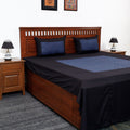 Buy Plain Cotton Double Bed Cover Set with Bagh Patchwork Online l iTokri.com