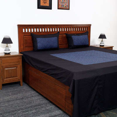 Buy Plain Cotton Double Bed Cover Set with Bagh Patchwork Online l iTokri.com