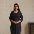 Plain Cotton Pintuck Long Straight Kurta for Women