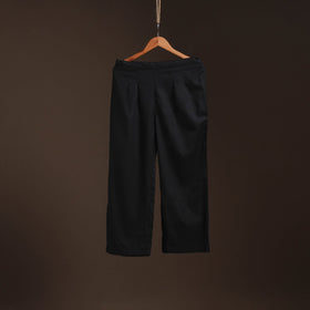 Black - plain flex cotton elasticated palazzo 02