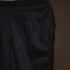 Black - plain flex cotton elasticated palazzo 02