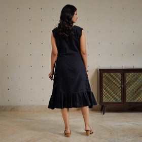  Plain Handloom Cotton Flare Dress 