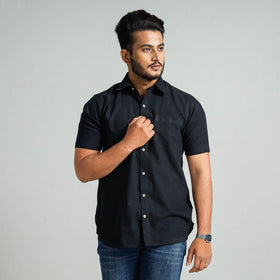  Plain Handloom Cotton Men Half Sleeve Shirt