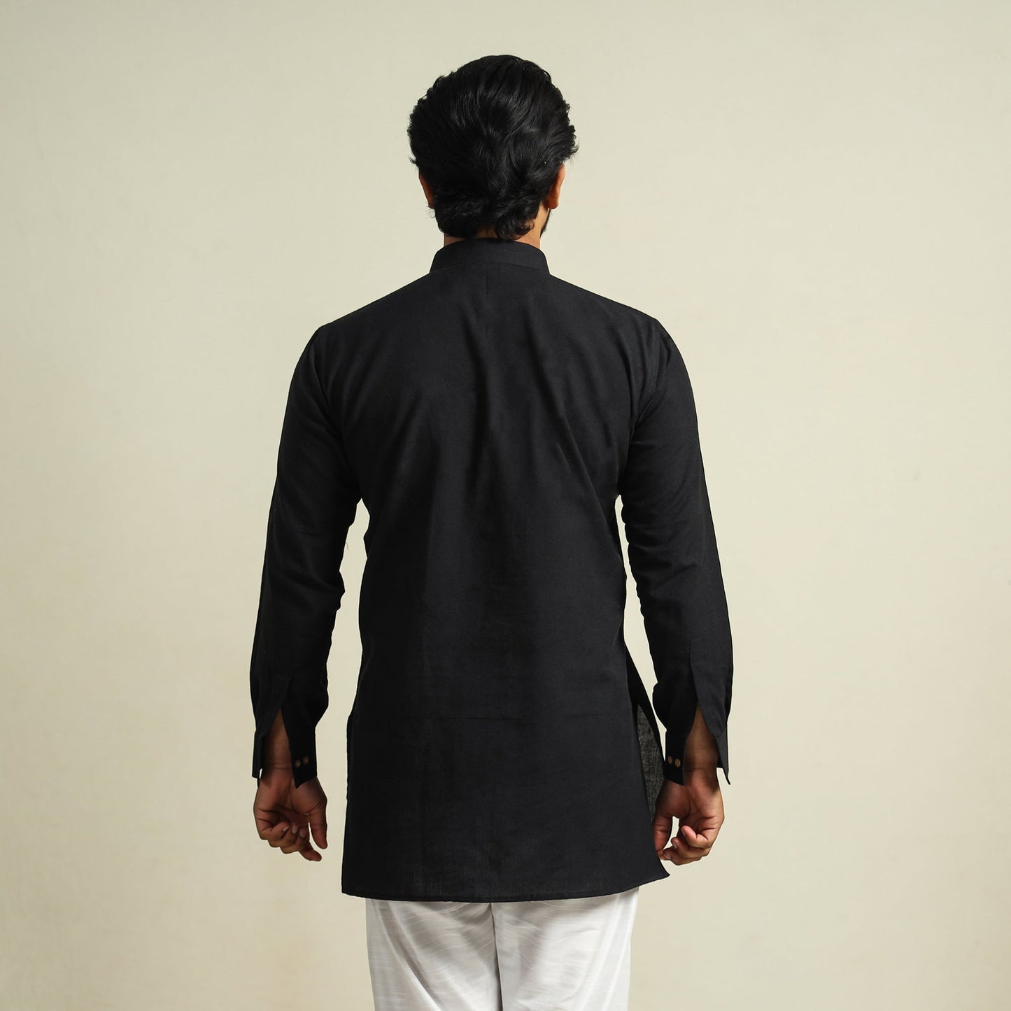  Plain Handloom Cotton Men Short Kurta 
