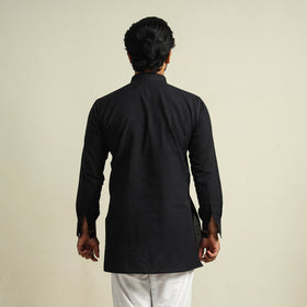  Plain Handloom Cotton Men Short Kurta 