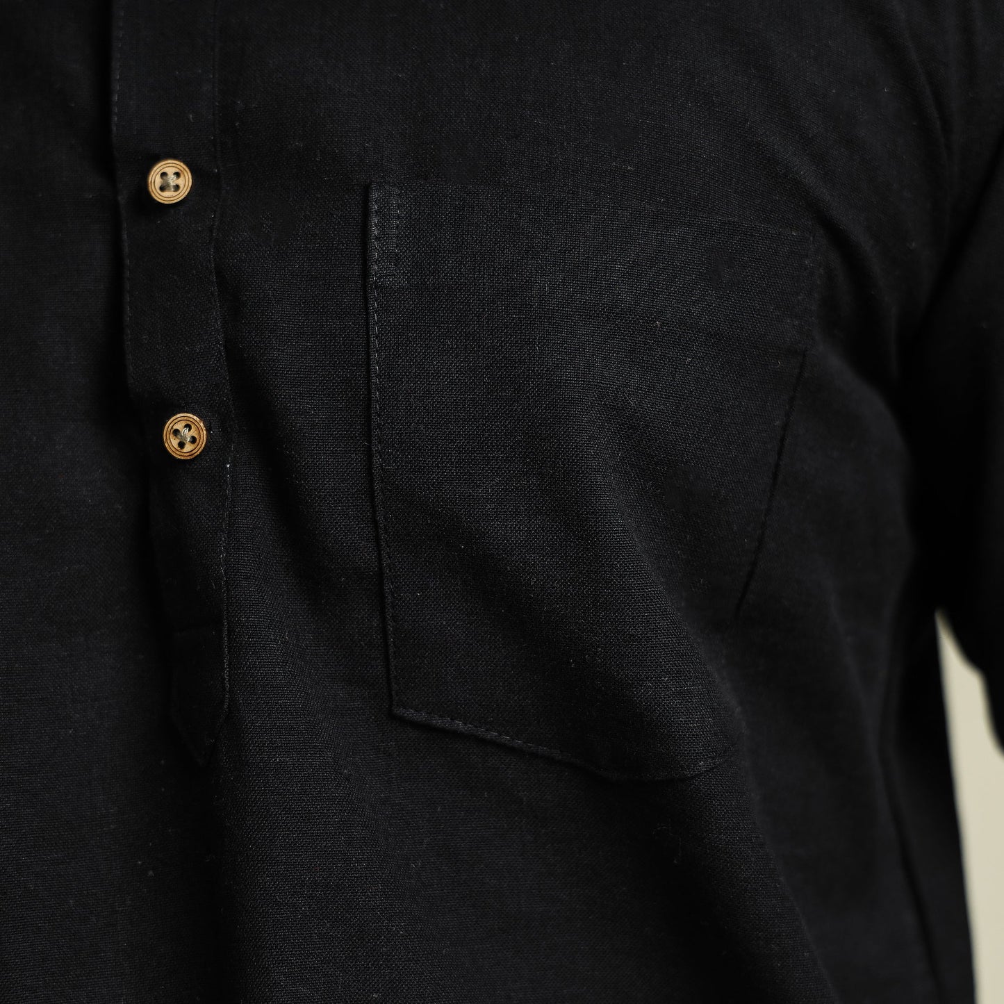  Plain Handloom Cotton Men Short Kurta 