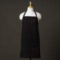 Black Plain Handloom Jhiri Cotton Apron with Pocket 