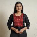  Plain Modal Silk Straight Kurta with Bandhani Pintuck Patchwork 05 Online at iTokri.com