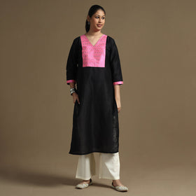 Buy Plain Solid Slub Silk Straight Kurta  Online at iTokri.com