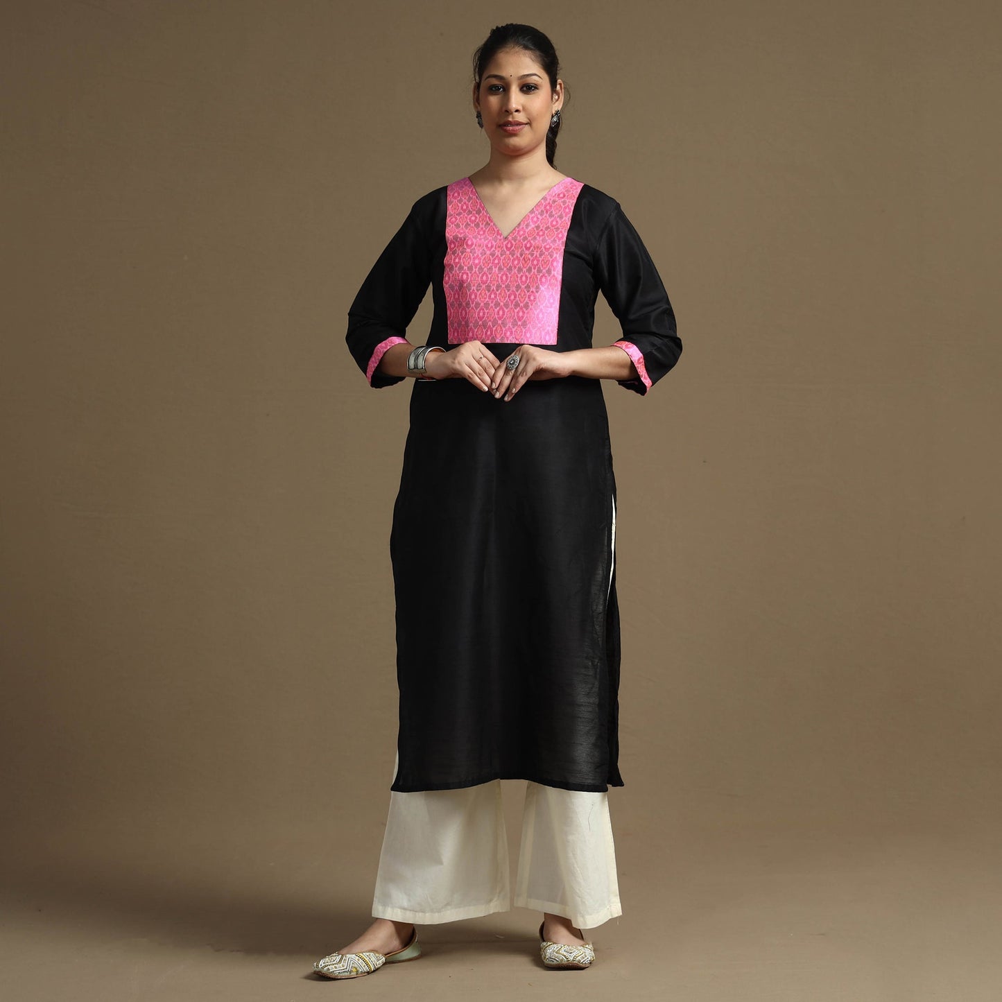 Buy Plain Solid Slub Silk Straight Kurta  Online at iTokri.com