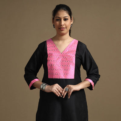 Buy Plain Solid Slub Silk Straight Kurta  Online at iTokri.com