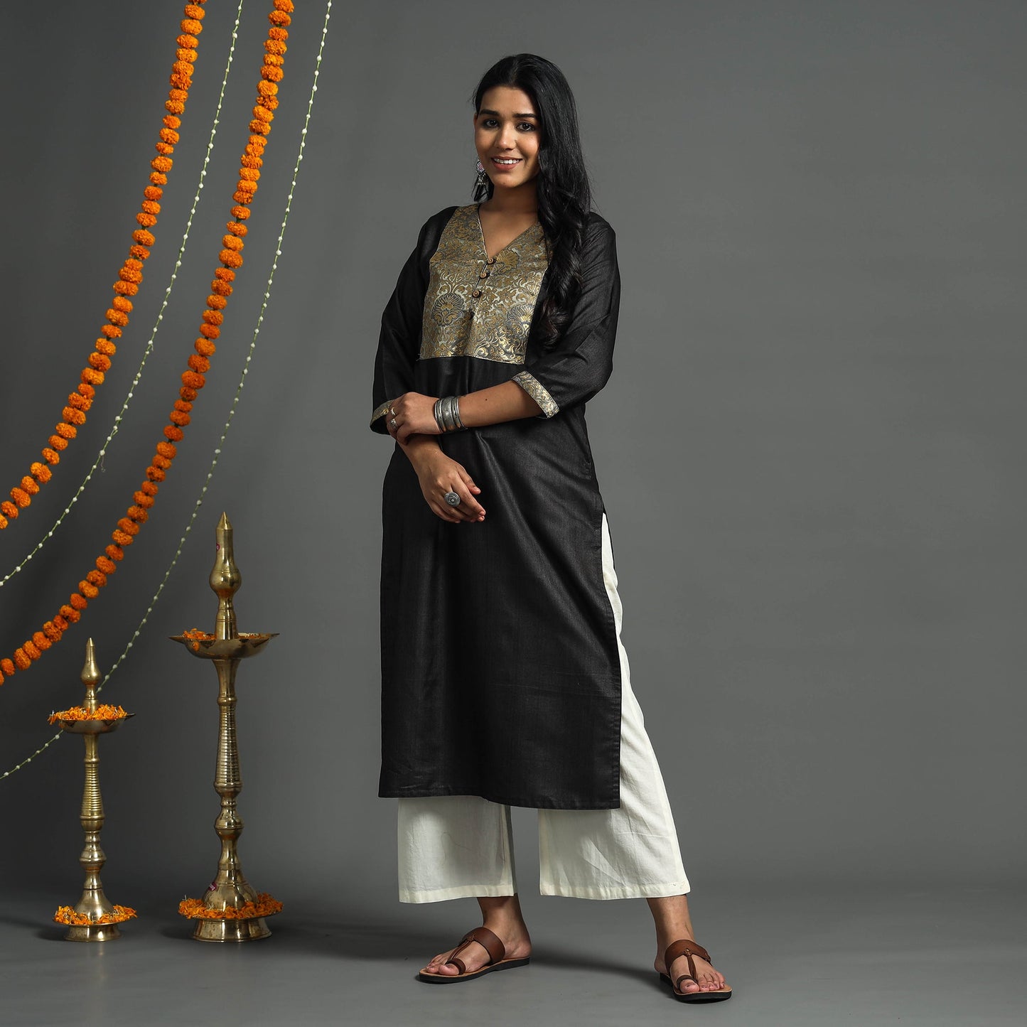 plain silk kurta