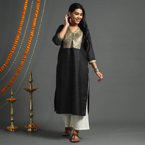 plain silk kurta