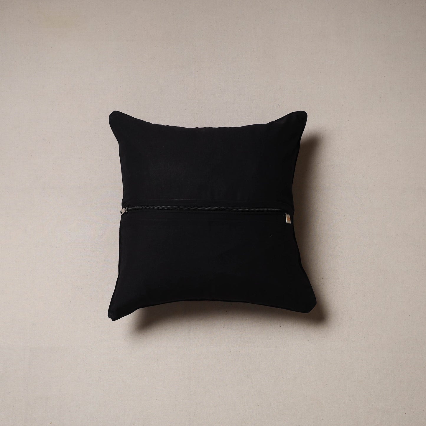 Plain zari buti cushion cover 43 - handcrafted