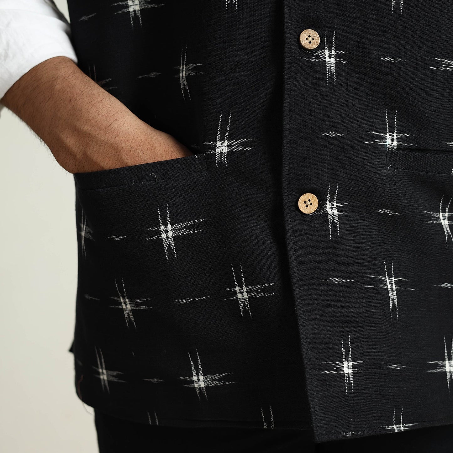 Pochampally Ikat Cotton Nehru Jacket