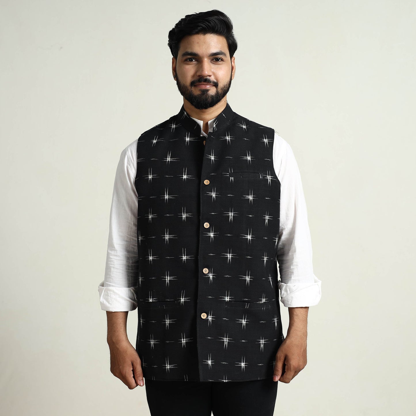 Pochampally Ikat Cotton Nehru Jacket
