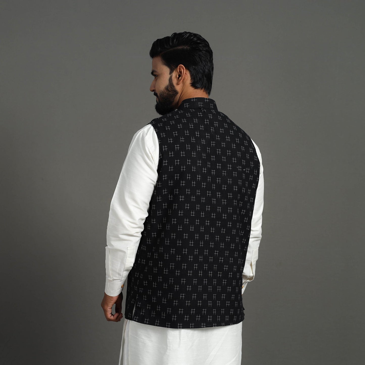 Pochampally Ikat Cotton Nehru Jacket