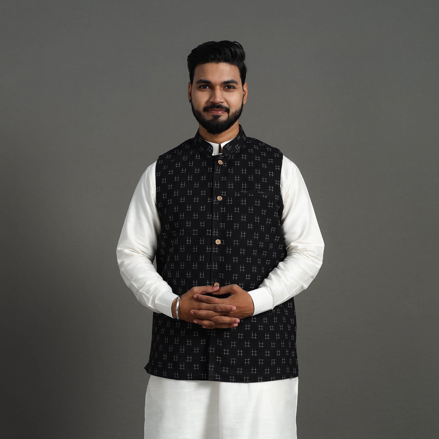 Pochampally Ikat Cotton Nehru Jacket