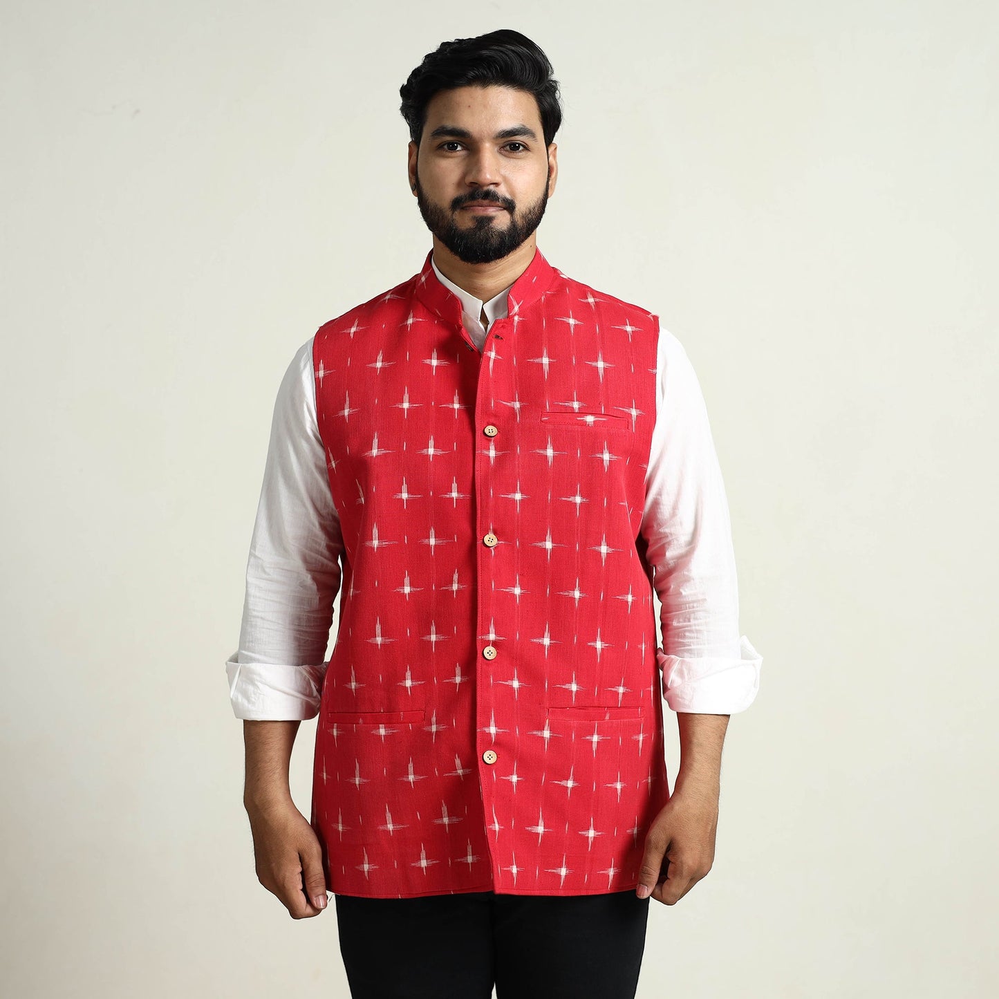 Pochampally Ikat Cotton Nehru Jacket