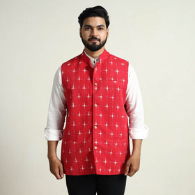 Pochampally Ikat Cotton Nehru Jacket