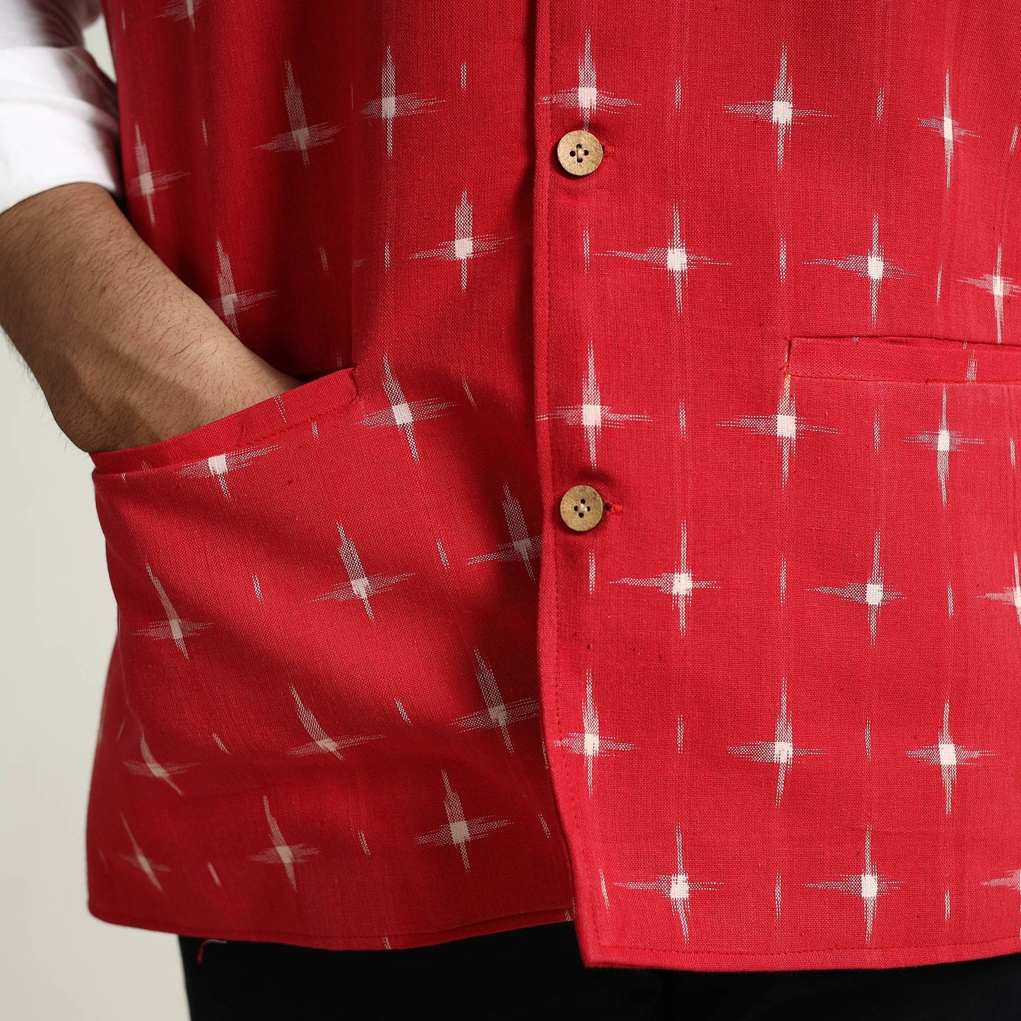Pochampally Ikat Cotton Nehru Jacket