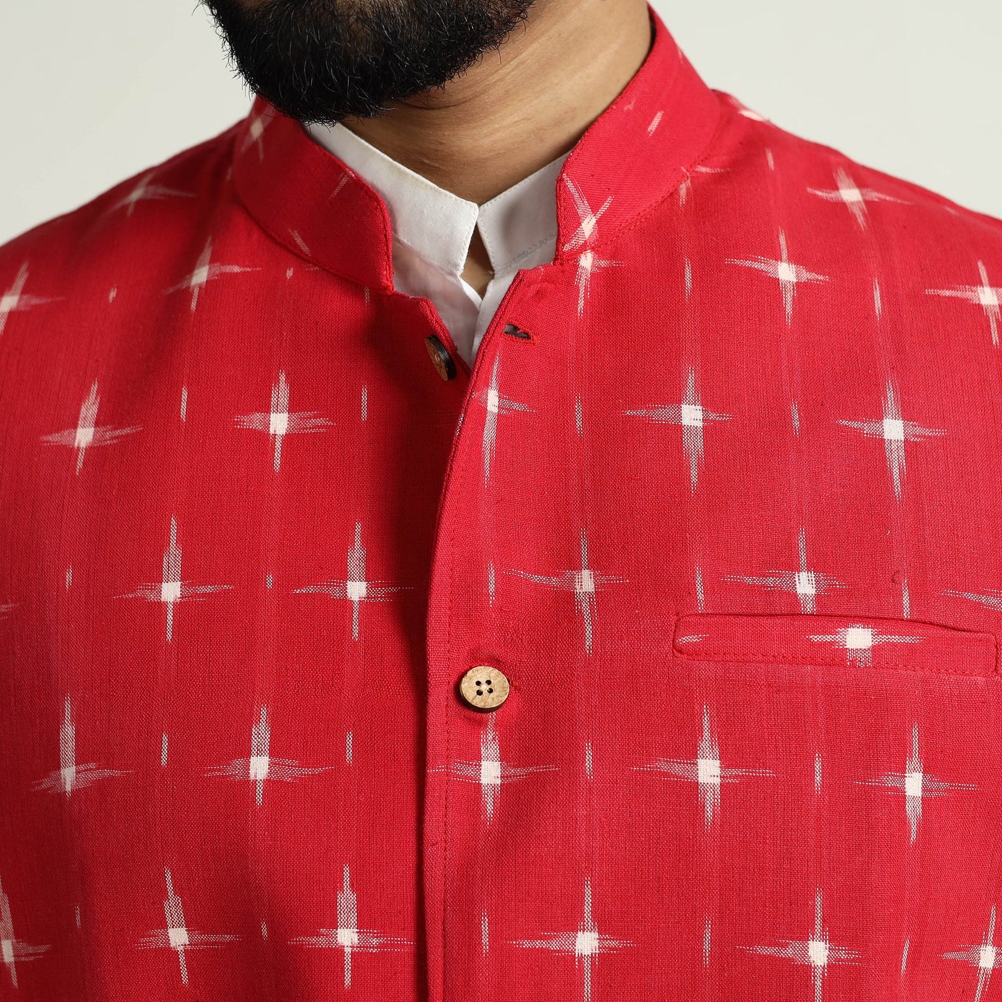 Pochampally Ikat Cotton Nehru Jacket