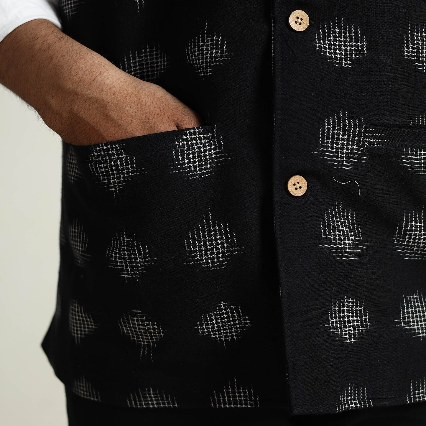 Pochampally Ikat Cotton Nehru Jacket