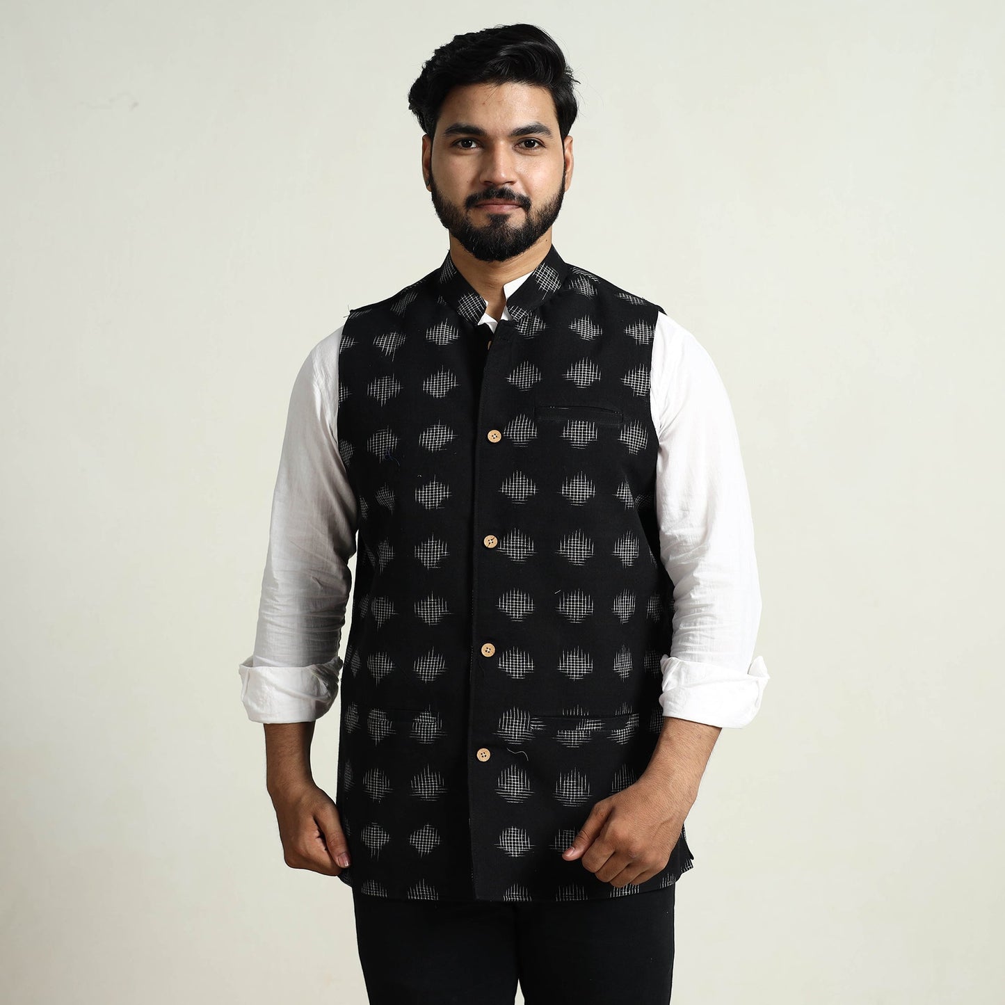 Pochampally Ikat Cotton Nehru Jacket