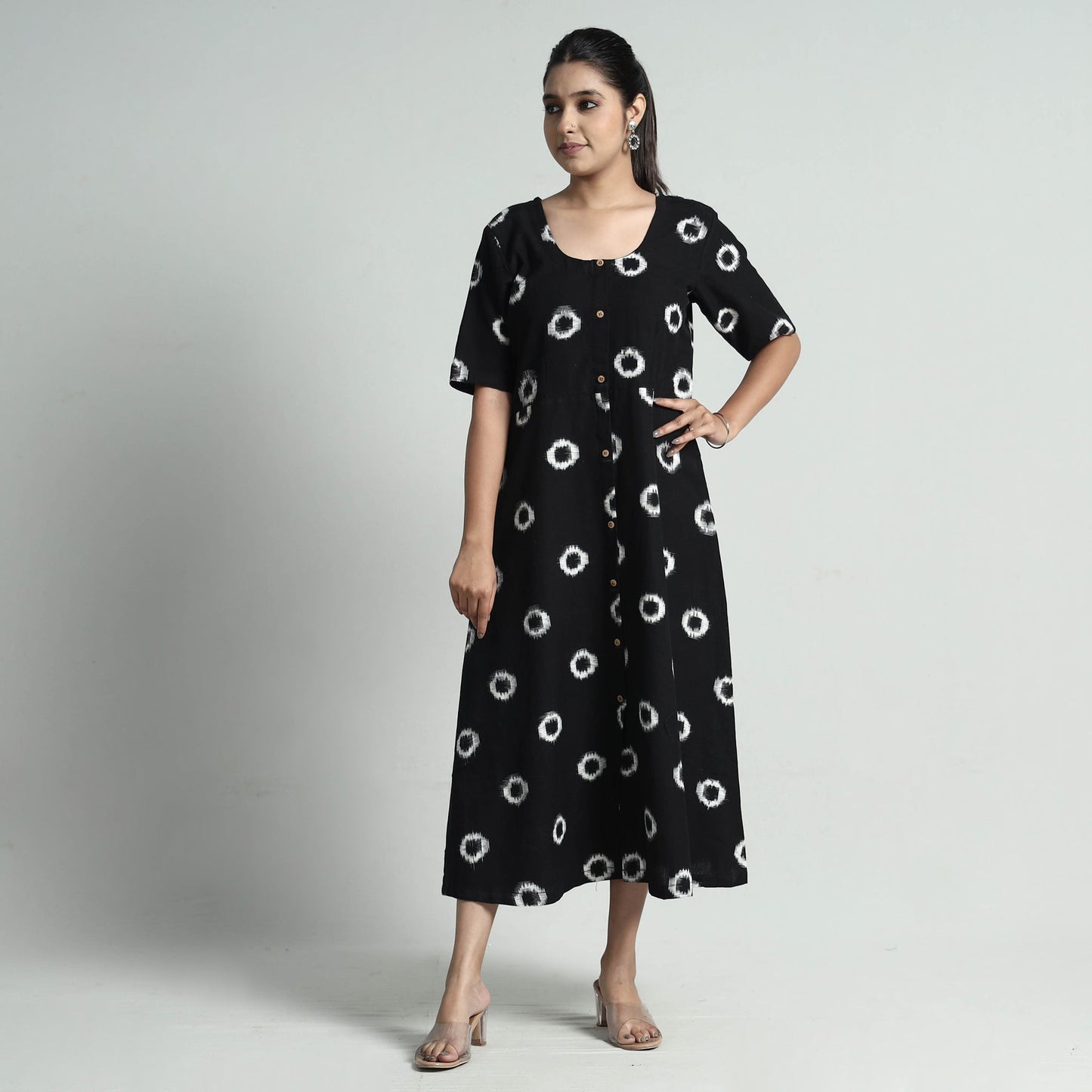  Pochampally Double Ikat Weave Cotton Dress 