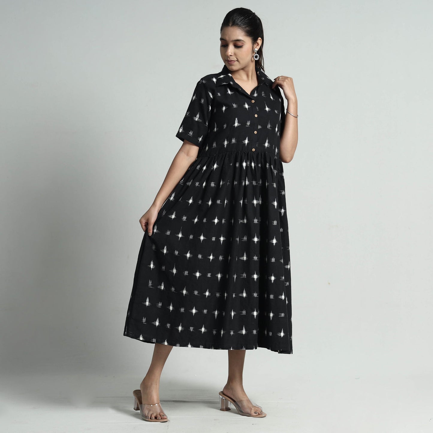 Buy Pochampally Double Ikat Weave Cotton Dress Online l iTokri.com