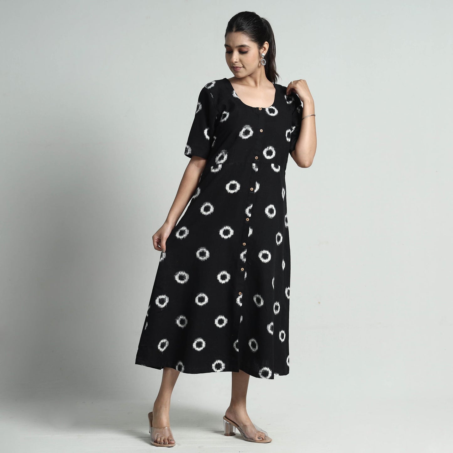  Pochampally Double Ikat Weave Cotton Dress 