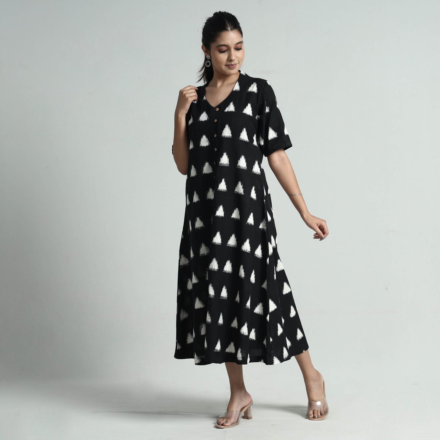 Buy Pochampally Double Ikat Weave Cotton Dress Online l iTokri.com