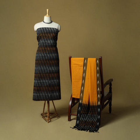 Pochampally ikat 3pc cotton unstitched dress material 27