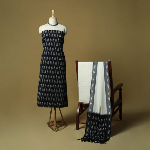 Pochampally ikat 3pc cotton unstitched dress material 32