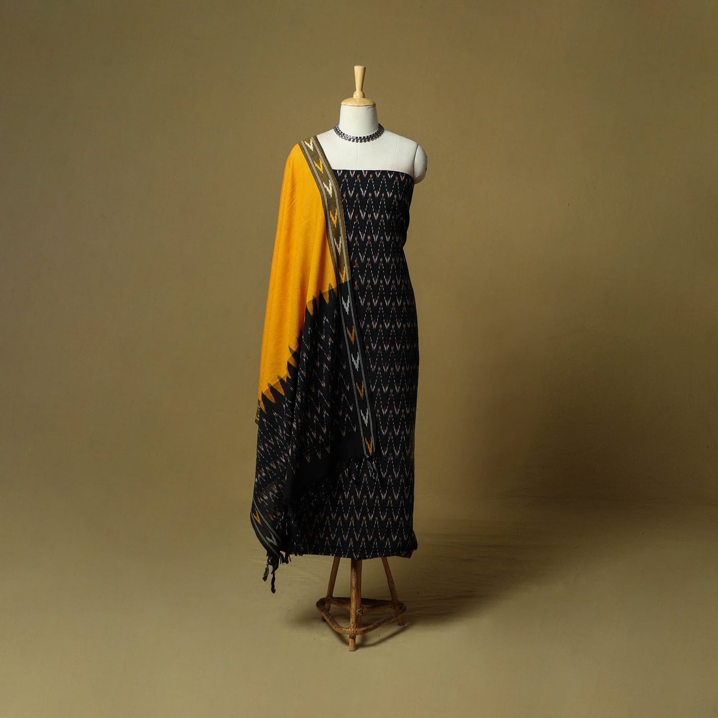 Pochampally ikat 3pc cotton unstitched dress material 38