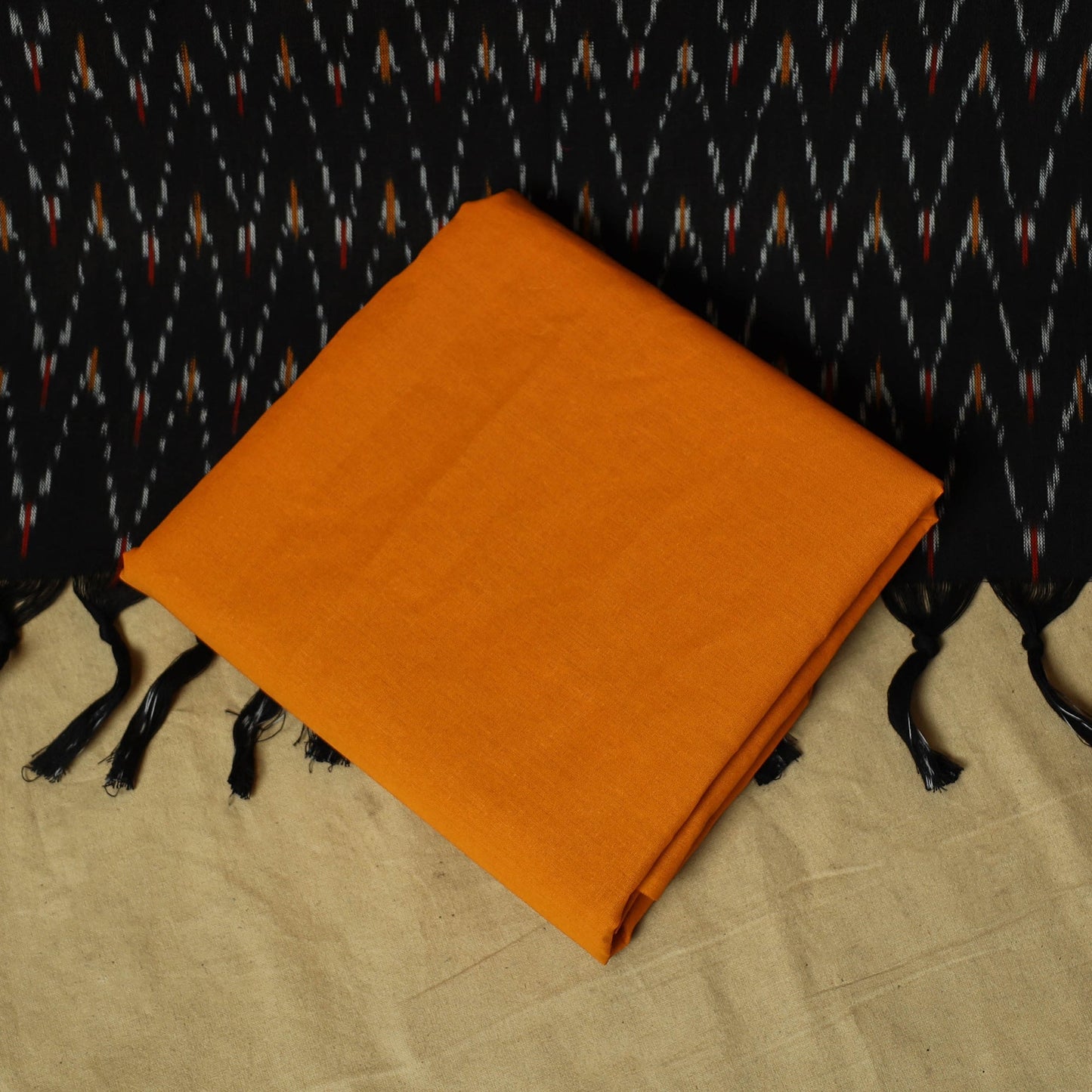 Pochampally ikat 3pc cotton unstitched dress material 38